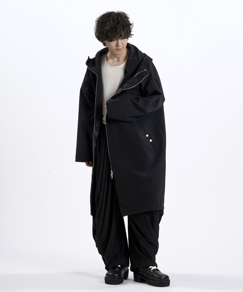 NO ID.(ノーアイディ)の「【NO ID.】Synthetic Leather Double Zip Mods Coat / シンセティック レザー ダブル ジップ モッズ コート(モッズコート・メンズ・ブラック系その他/ブラック・ONE)」の9枚目の写真