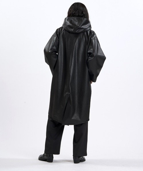 NO ID.(ノーアイディ)の「【NO ID.】Synthetic Leather Double Zip Mods Coat / シンセティック レザー ダブル ジップ モッズ コート(モッズコート・メンズ・ブラック系その他/ブラック・ONE)」の21枚目の写真