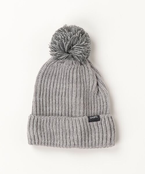 SHIPS（シップス）の「UZ:ポンポンツキ ニットワッチ（キャップ・キッズ・オフホワイト/ライトグレー・SMALL/MEDIUM）」の2枚目の写真