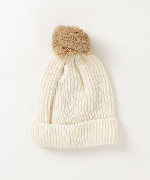 SHIPS（シップス）の「UZ:ポンポンツキ ニットワッチ（キャップ・キッズ・オフホワイト/ライトグレー・SMALL/MEDIUM）」の3枚目の写真