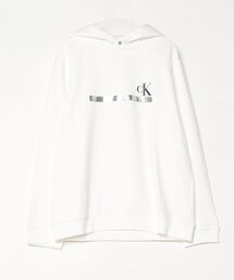Calvin Klein カルバンクライン/ 裏起毛 モノグラム スウェット プルパーカー LS FOIL STRIPE PULLOVER HOODIE