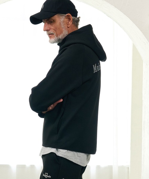Maison code 13(メゾンコードサーティーン)の「mpa4202- Double Knit Full Zip Hoodie ジップパーカー(M26W-23)(パーカー・メンズ・トップグレー/ブラック・S/M/L/XL)」の3枚目の写真