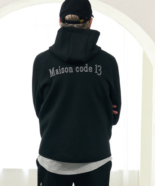 Maison code 13(メゾンコードサーティーン)の「mpa4202- Double Knit Full Zip Hoodie ジップパーカー(M26W-23)(パーカー・メンズ・トップグレー/ブラック・S/M/L/XL)」の4枚目の写真