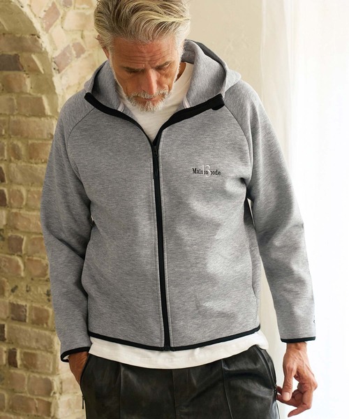 Maison code 13(メゾンコードサーティーン)の「mpa4202- Double Knit Full Zip Hoodie ジップパーカー(M26W-23)(パーカー・メンズ・トップグレー/ブラック・S/M/L/XL)」の8枚目の写真