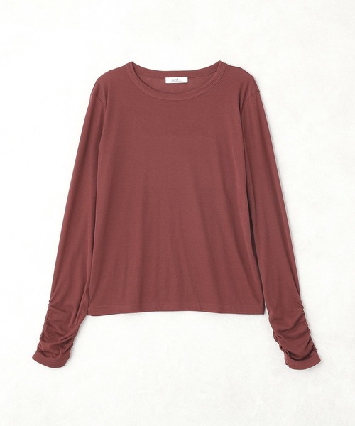 earth music&ecology(アースミュージックアンドエコロジー)の「シアーフライストップス(Tシャツ/カットソー・レディース・グレー/ブラウン/オフホワイト/ブラック・FREE)」の4枚目の写真