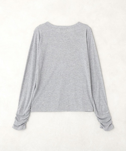 earth music&ecology(アースミュージックアンドエコロジー)の「シアーフライストップス(Tシャツ/カットソー・レディース・グレー/ブラウン/オフホワイト/ブラック・FREE)」の17枚目の写真