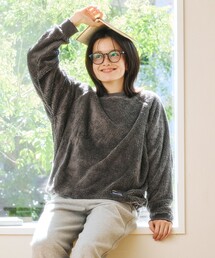 限定展開 リラックスフィット ラグランスリーブ シャギーフリース プルオーバー