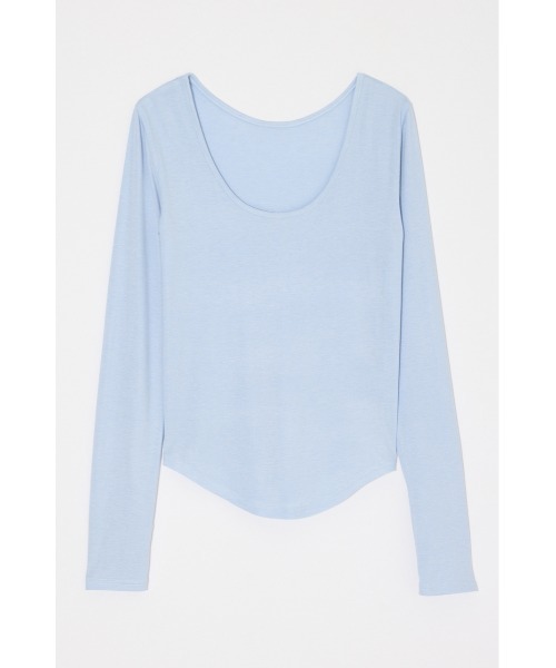 MOUSSY(マウジー)の「ES 2WAY トップス(Tシャツ/カットソー・レディース・ブラック/杢グレー/ライトブルー/オフホワイト・1/2)」の6枚目の写真