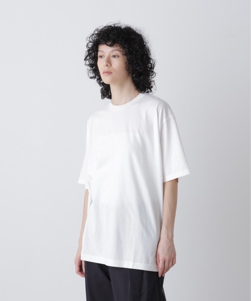 Y(ワイ)の「Y / ORGANIC COTTON JERSEY SHORT SLEEVE T‐SHIRT(Tシャツ/カットソー・メンズ・ネイビー/ホワイト・LARGE)」の2枚目の写真