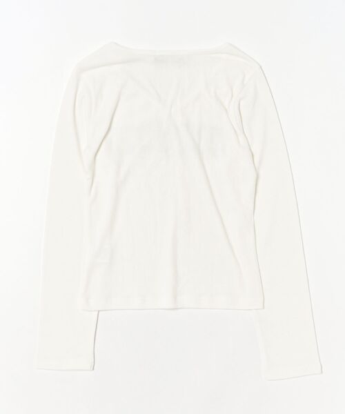 dispark（ディスパーク）の「DISPARK/【26年秋冬新作】グランジVネックトップ（Tシャツ/カットソー・レディース・ホワイト/チャコールグレー・FREE）」の3枚目の写真
