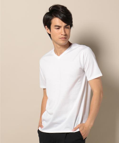 Calvin Klein(カルバン・クライン)の「リヨセルコットン天竺 カットソー(Tシャツ/カットソー・メンズ・イエロー系/ブラック系/ホワイト系/スカイブルー系/グリーン系・MEDIUM/LARGE/X-LARGE)」の2枚目の写真