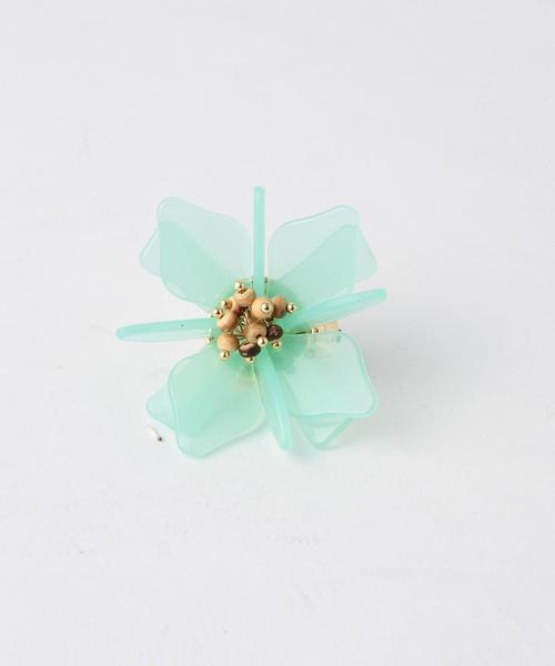 Another Edition（アナザーエディション）の「フラワーイヤリング/AEBFC Flower ER（イヤリング・レディース・オフホワイト/ライム・FREE）」の3枚目の写真