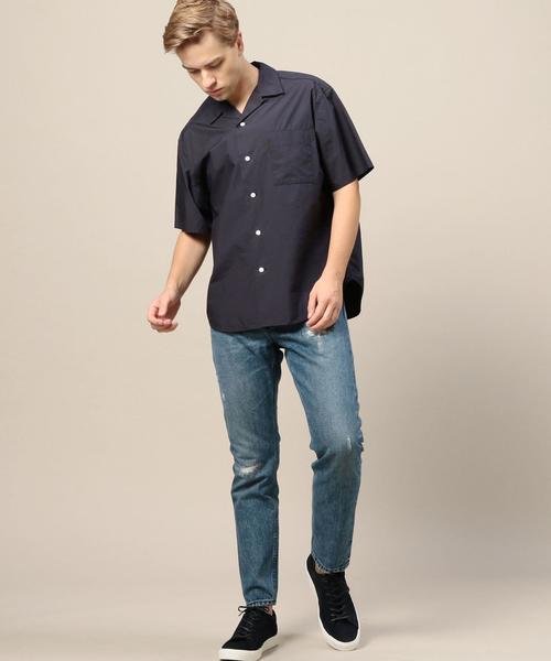 BEAUTY&YOUTH UNITED ARROWS（ビューティーアンドユースユナイテッドアローズ）の「BY タイプライター オープンカラー フォルム ショートスリーブ シャツ◆（シャツ/ブラウス・メンズ・ホワイト/ブラック/オリーブ/ネイビー・MEDIUM/X-LARGE/LARGE/SMALL）」の8枚目の写真