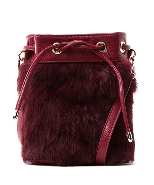 PLAIN CLOTHING(プレーンクロージング)の「ファー巾着ショルダーバッグ【PLAIN CLOTHING】(ショルダーバッグ・レディース・グレー/ブラック/ボルドー・FREE)」の11枚目の写真