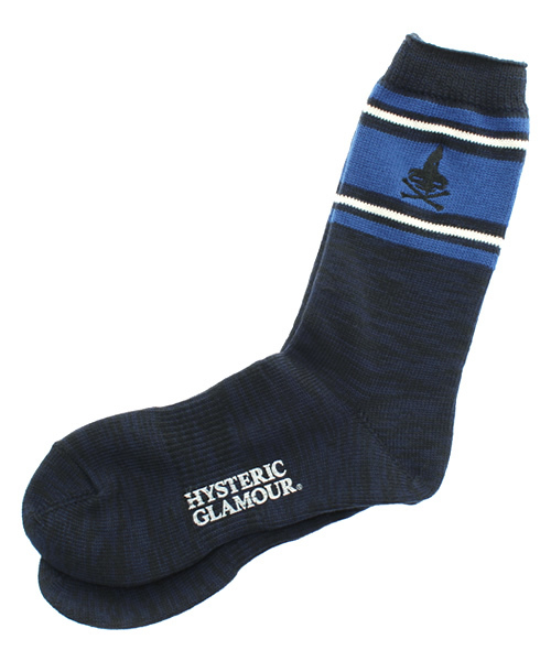 HYSTERIC GLAMOUR（ヒステリックグラマー）の「WOMAN ON SKULL刺繍ソックス（ソックス/靴下・メンズ・レッド/ネイビー/トップグレー・FREE）」の3枚目の写真