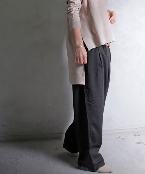 antiqua(アンティカ)の「タックパンツ(その他パンツ・レディース・ブラック/グレー/ベージュ・M)」の7枚目の写真