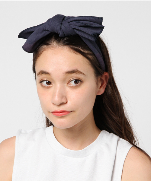 CONTROL FREAK / CTFK(コントロールフリーク)の「リブラフリボンヘアバンド(ヘアバンド・レディース・ボルドー/ブラック/ベージュ/ネイビー・FREE)」の3枚目の写真