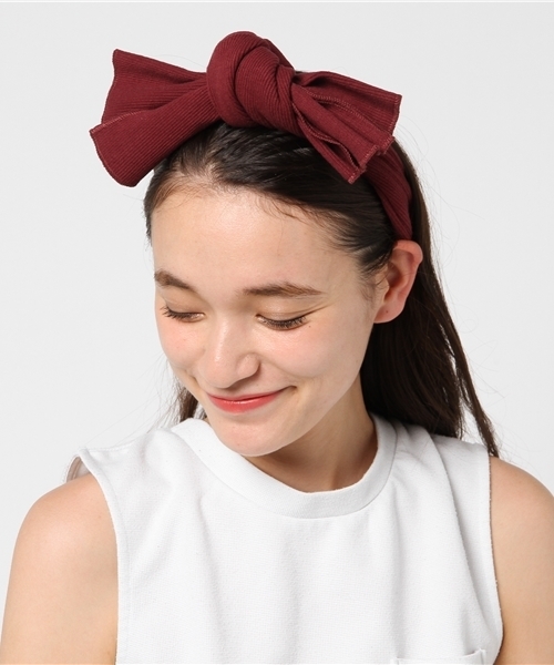 CONTROL FREAK / CTFK(コントロールフリーク)の「リブラフリボンヘアバンド(ヘアバンド・レディース・ボルドー/ブラック/ベージュ/ネイビー・FREE)」の4枚目の写真