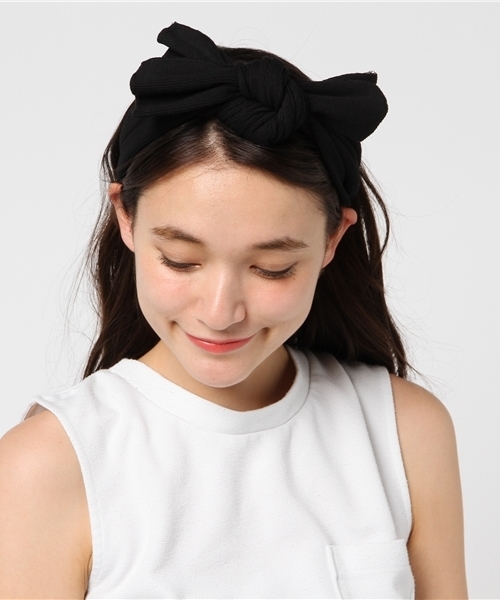 CONTROL FREAK / CTFK(コントロールフリーク)の「リブラフリボンヘアバンド(ヘアバンド・レディース・ボルドー/ブラック/ベージュ/ネイビー・FREE)」の2枚目の写真