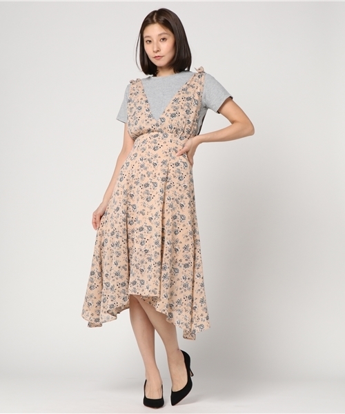 MOUSSY（マウジー）の「SHOULDER TIE FLOWER DRESS（ワンピース・レディース・ベージュ系その他/パープル系その他/ホワイト系その他・1/2）」の12枚目の写真