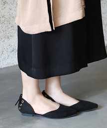 SESTO | 屈曲ソール＆全面インソールのかかとレースアップシューズ/ポインテッドトゥセパレートフラットパンプス(パンプス)