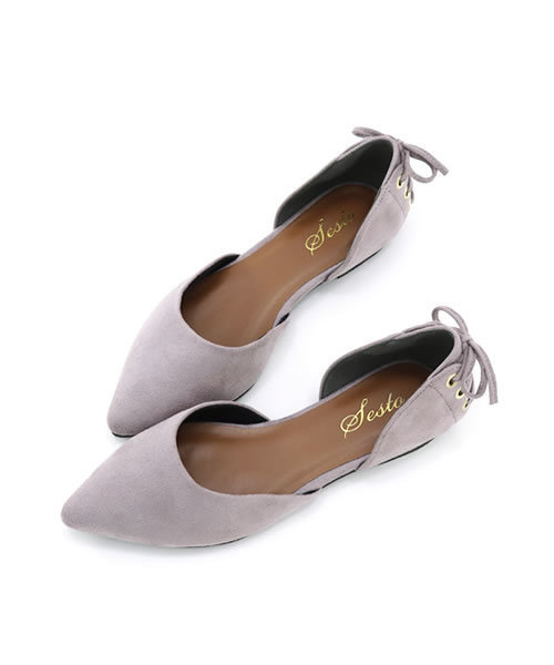 SESTO（セスト）の「かかとレースアップシューズ（パンプス・レディース・ブラック/グレイッシュベージュ/ネイビー/パープル/ダークブラウン/グリーン/レッド/マスタード/グレー・24.5cm/24.0cm/22.5cm/25.0cm/23.5cm/23.0cm/22.0cm）」の12枚目の写真