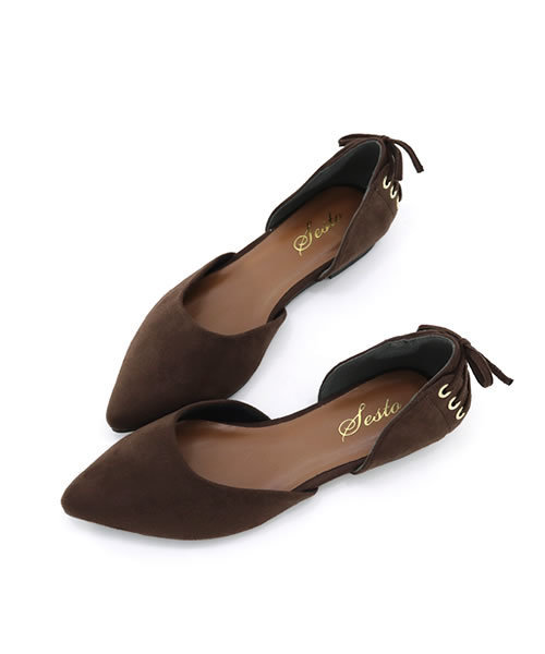 SESTO（セスト）の「かかとレースアップシューズ（パンプス・レディース・ブラック/グレイッシュベージュ/ネイビー/パープル/ダークブラウン/グリーン/レッド/マスタード/グレー・24.5cm/24.0cm/22.5cm/25.0cm/23.5cm/23.0cm/22.0cm）」の13枚目の写真