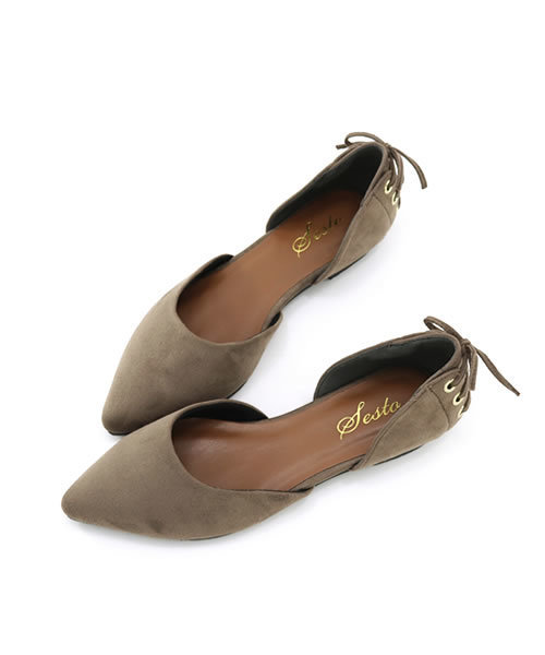 SESTO（セスト）の「かかとレースアップシューズ（パンプス・レディース・ブラック/グレイッシュベージュ/ネイビー/パープル/ダークブラウン/グリーン/レッド/マスタード/グレー・24.5cm/24.0cm/22.5cm/25.0cm/23.5cm/23.0cm/22.0cm）」の14枚目の写真