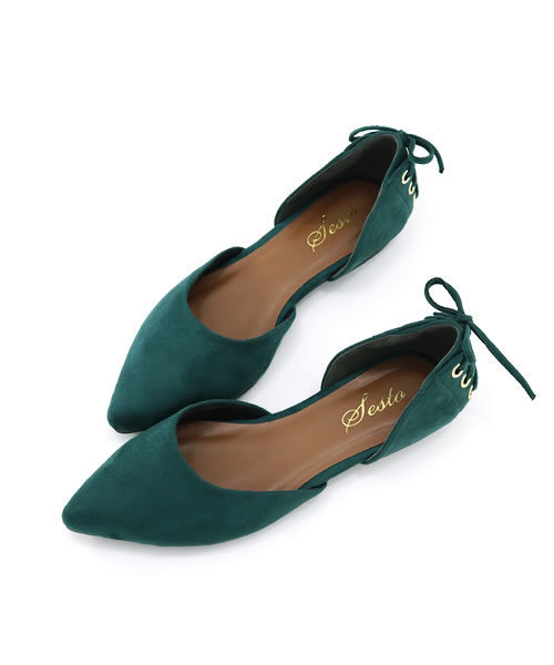 SESTO（セスト）の「かかとレースアップシューズ（パンプス・レディース・ブラック/グレイッシュベージュ/ネイビー/パープル/ダークブラウン/グリーン/レッド/マスタード/グレー・24.5cm/24.0cm/22.5cm/25.0cm/23.5cm/23.0cm/22.0cm）」の15枚目の写真