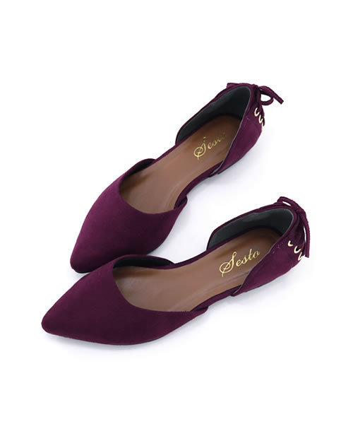 SESTO（セスト）の「かかとレースアップシューズ（パンプス・レディース・ブラック/グレイッシュベージュ/ネイビー/パープル/ダークブラウン/グリーン/レッド/マスタード/グレー・24.5cm/24.0cm/22.5cm/25.0cm/23.5cm/23.0cm/22.0cm）」の17枚目の写真