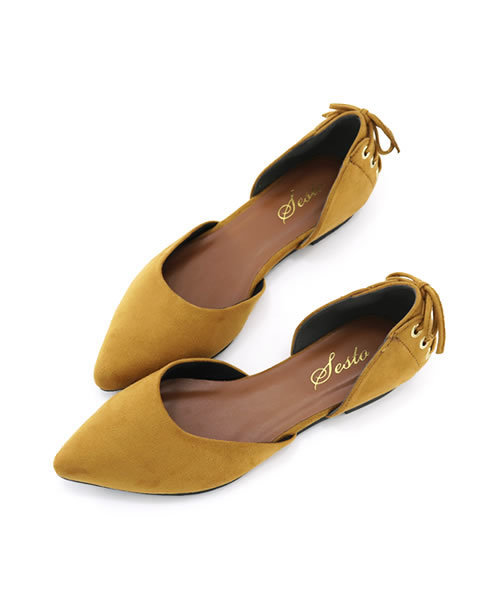 SESTO（セスト）の「かかとレースアップシューズ（パンプス・レディース・ブラック/グレイッシュベージュ/ネイビー/パープル/ダークブラウン/グリーン/レッド/マスタード/グレー・24.5cm/24.0cm/22.5cm/25.0cm/23.5cm/23.0cm/22.0cm）」の10枚目の写真