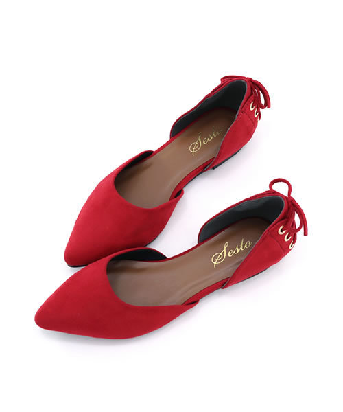 SESTO（セスト）の「かかとレースアップシューズ（パンプス・レディース・ブラック/グレイッシュベージュ/ネイビー/パープル/ダークブラウン/グリーン/レッド/マスタード/グレー・24.5cm/24.0cm/22.5cm/25.0cm/23.5cm/23.0cm/22.0cm）」の11枚目の写真