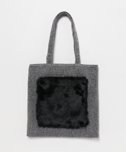 WEGO（ウィゴー）の「WEGO/ポケットファーグリッタートートバッグ（トートバッグ・レディース・ブラウン/ピンク/シルバー/ブラック・FREE）」の14枚目の写真