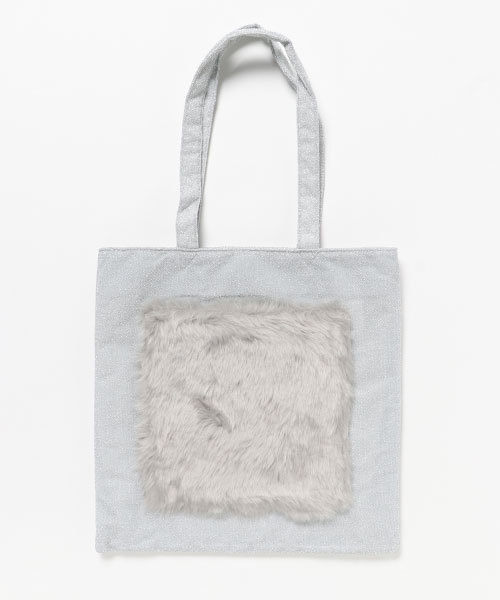 WEGO（ウィゴー）の「WEGO/ポケットファーグリッタートートバッグ（トートバッグ・レディース・ブラウン/ピンク/シルバー/ブラック・FREE）」の11枚目の写真