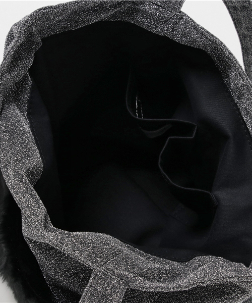 WEGO（ウィゴー）の「WEGO/ポケットファーグリッタートートバッグ（トートバッグ・レディース・ブラウン/ピンク/シルバー/ブラック・FREE）」の7枚目の写真