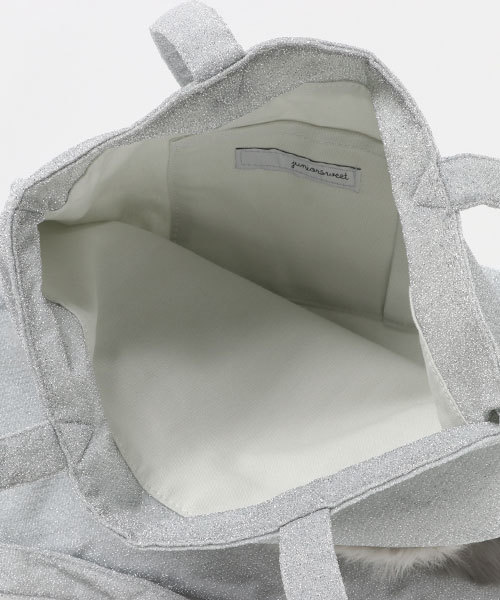 WEGO（ウィゴー）の「WEGO/ポケットファーグリッタートートバッグ（トートバッグ・レディース・ブラウン/ピンク/シルバー/ブラック・FREE）」の9枚目の写真