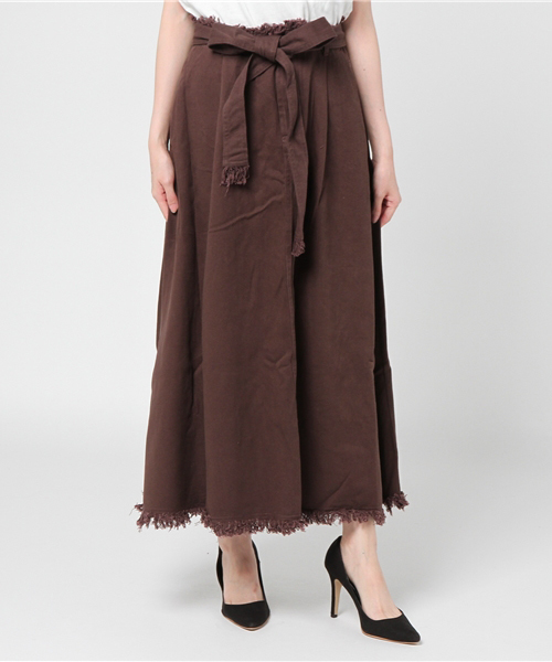 MERLOT（メルロー）の「ウエストリボンタックスカート654-2527（スカート・レディース・ブラウン/ベージュ/ブラック・FREE）」の14枚目の写真