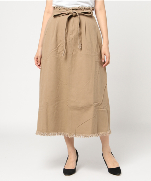 MERLOT（メルロー）の「ウエストリボンタックスカート654-2527（スカート・レディース・ブラウン/ベージュ/ブラック・FREE）」の15枚目の写真