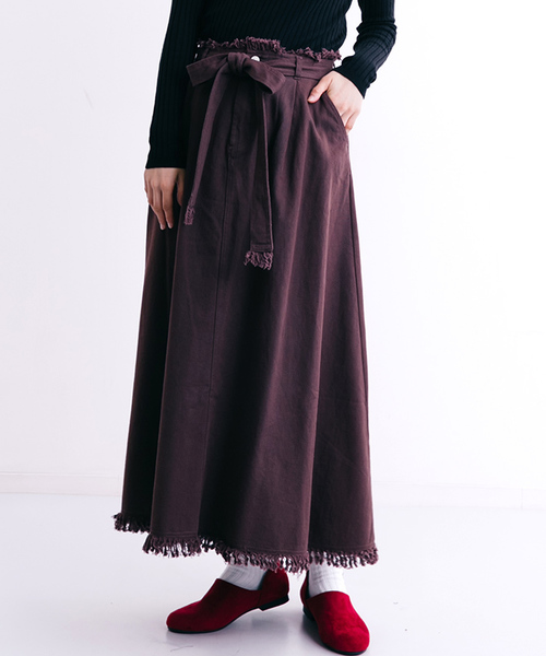 MERLOT（メルロー）の「ウエストリボンタックスカート654-2527（スカート・レディース・ブラウン/ベージュ/ブラック・FREE）」の21枚目の写真