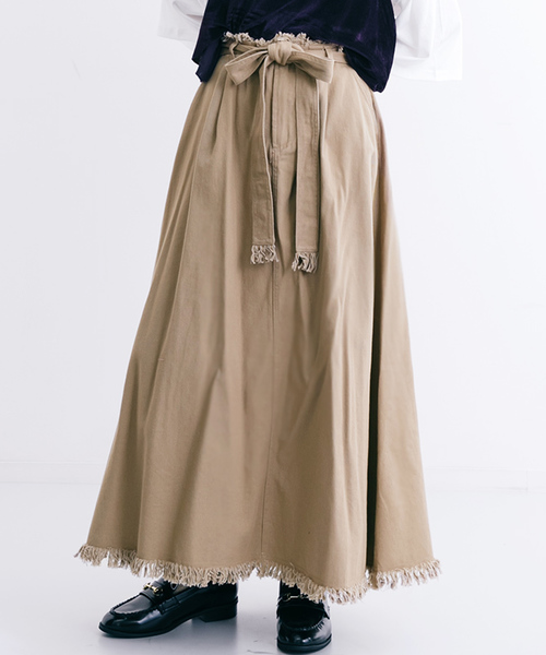 MERLOT（メルロー）の「ウエストリボンタックスカート654-2527（スカート・レディース・ブラウン/ベージュ/ブラック・FREE）」の20枚目の写真