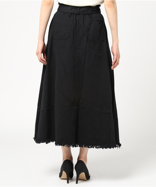 MERLOT（メルロー）の「ウエストリボンタックスカート654-2527（スカート・レディース・ブラウン/ベージュ/ブラック・FREE）」の6枚目の写真