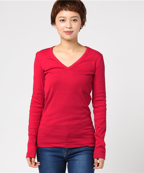 PETIT BATEAU（プチバトー）の「Vネック長袖Tシャツ（Tシャツ 
