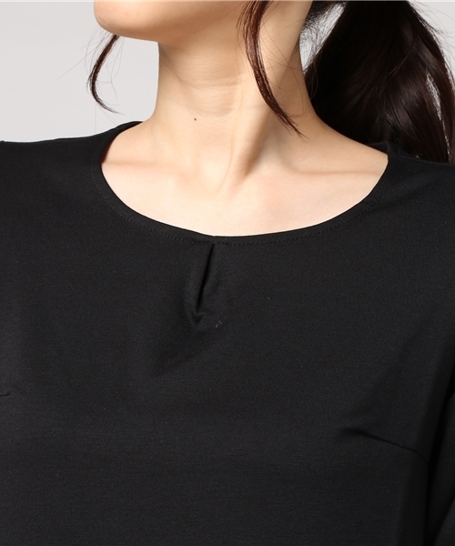 GeeRA（ジーラ）の「ポンチ素材リボンデザインスリーブワンピース（ワンピース・レディース・ブラック/ボルドー/ブルー系その他/ストライプ・SMALL/MEDIUM/LARGE/X-LARGE）」の12枚目の写真