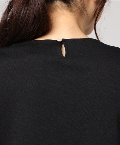 GeeRA（ジーラ）の「ポンチ素材リボンデザインスリーブワンピース（ワンピース・レディース・ブラック/ボルドー/ブルー系その他/ストライプ・SMALL/MEDIUM/LARGE/X-LARGE）」の9枚目の写真