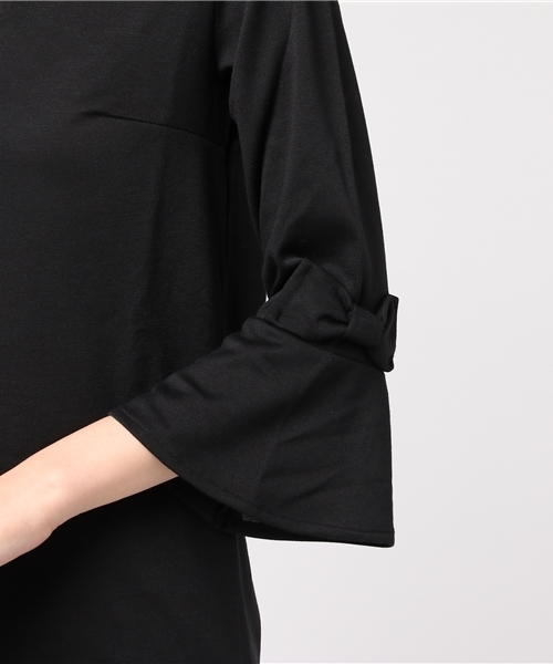 GeeRA（ジーラ）の「ポンチ素材リボンデザインスリーブワンピース（ワンピース・レディース・ブラック/ボルドー/ブルー系その他/ストライプ・SMALL/MEDIUM/LARGE/X-LARGE）」の11枚目の写真