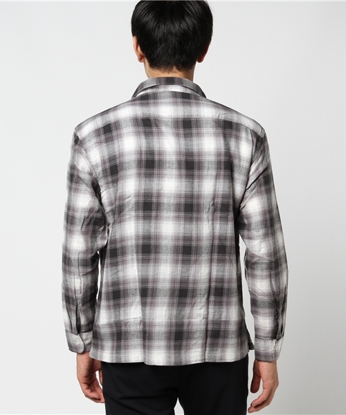 WEGO（ウィゴー）の「WEGO/オンブレオープンカラーネルシャツ（シャツ/ブラウス・メンズ・ブラウン系その他2/ブラック系その他2・LARGE/MEDIUM）」の4枚目の写真