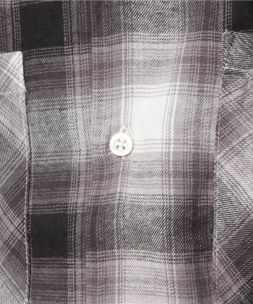 WEGO（ウィゴー）の「WEGO/オンブレオープンカラーネルシャツ（シャツ/ブラウス・メンズ・ブラウン系その他2/ブラック系その他2・LARGE/MEDIUM）」の7枚目の写真