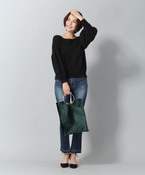 Andemiu（アンデミュウ）の「ソデボリュームボートネックプルオーバー773131（ニット/セーター・レディース・アイボリー/レッド/ブラック・FREE）」の7枚目の写真