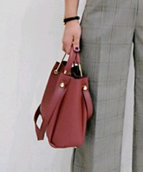 RIVE DROITE（リヴドロワ）の「メタル2WayトートM（ショルダーバッグ・レディース・ブラウン/グレー/レッド・MEDIUM）」の3枚目の写真