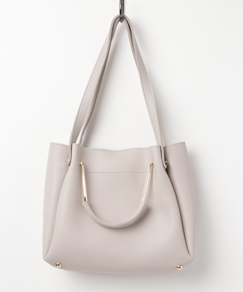 RIVE DROITE（リヴドロワ）の「メタル2WayトートM（ショルダーバッグ・レディース・ブラウン/グレー/レッド・MEDIUM）」の13枚目の写真